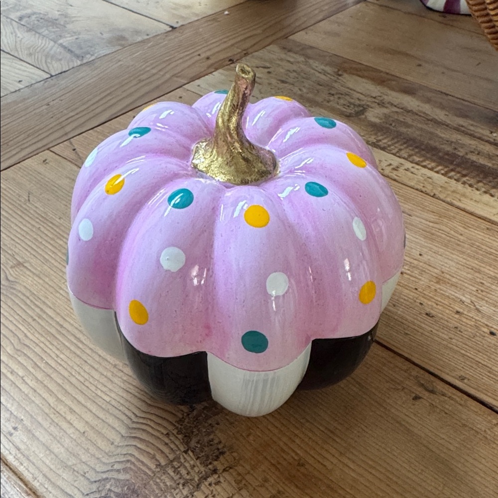 MacKenzie-Childs Cotton Candy Mini Dot Pumpkin